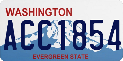 WA license plate ACC1854