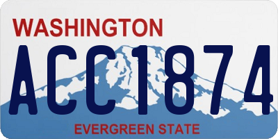 WA license plate ACC1874