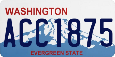 WA license plate ACC1875