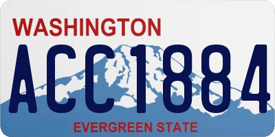 WA license plate ACC1884