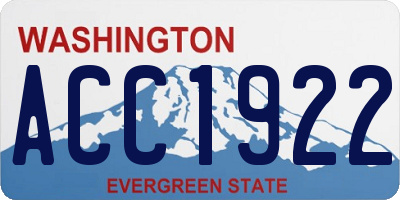 WA license plate ACC1922