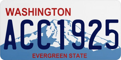 WA license plate ACC1925