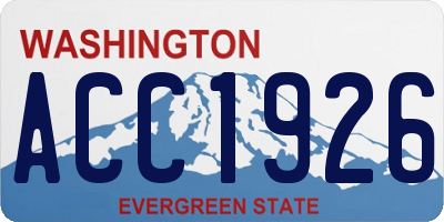 WA license plate ACC1926