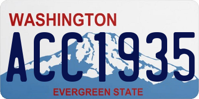 WA license plate ACC1935