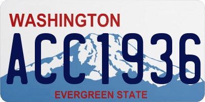 WA license plate ACC1936