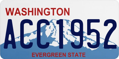 WA license plate ACC1952