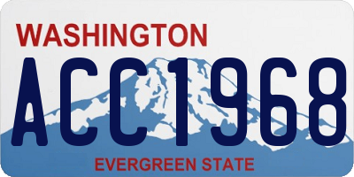 WA license plate ACC1968
