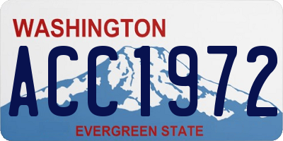 WA license plate ACC1972