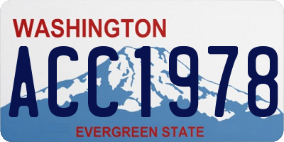 WA license plate ACC1978