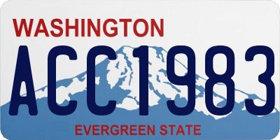 WA license plate ACC1983