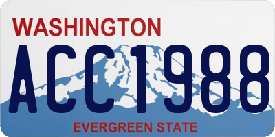 WA license plate ACC1988