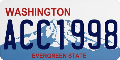 WA license plate ACC1998