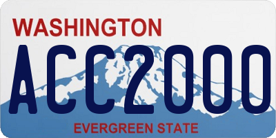 WA license plate ACC2000