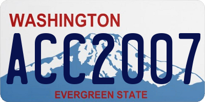 WA license plate ACC2007