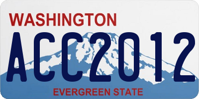 WA license plate ACC2012