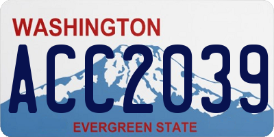 WA license plate ACC2039