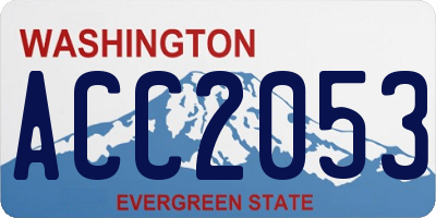 WA license plate ACC2053