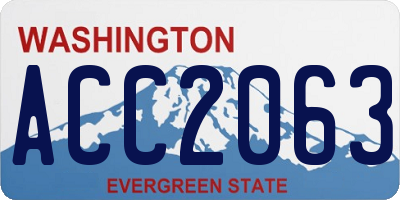 WA license plate ACC2063