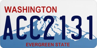 WA license plate ACC2131