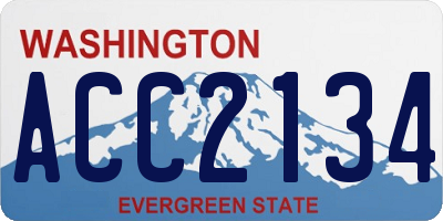 WA license plate ACC2134
