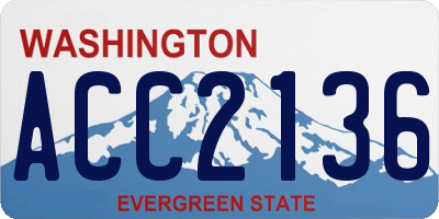 WA license plate ACC2136