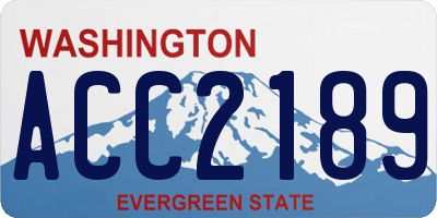 WA license plate ACC2189