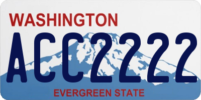 WA license plate ACC2222