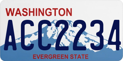 WA license plate ACC2234
