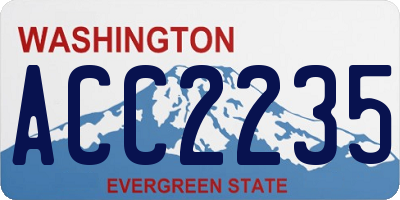 WA license plate ACC2235