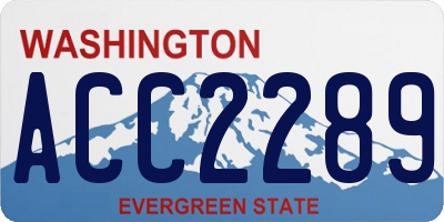 WA license plate ACC2289