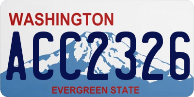 WA license plate ACC2326