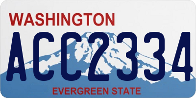 WA license plate ACC2334