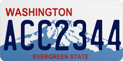 WA license plate ACC2344