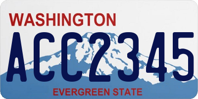 WA license plate ACC2345