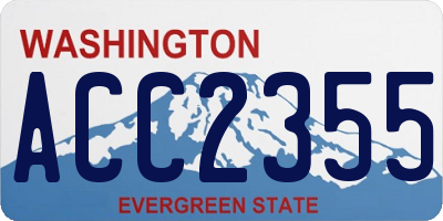 WA license plate ACC2355