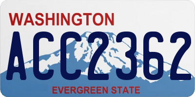 WA license plate ACC2362