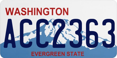 WA license plate ACC2363