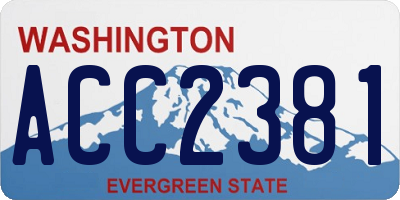 WA license plate ACC2381