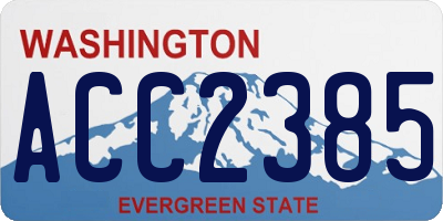 WA license plate ACC2385