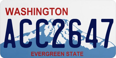 WA license plate ACC2647