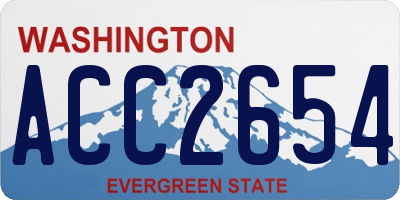 WA license plate ACC2654
