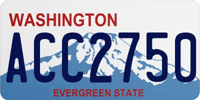 WA license plate ACC2750