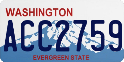 WA license plate ACC2759