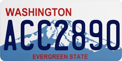 WA license plate ACC2890