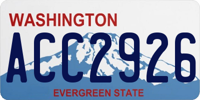 WA license plate ACC2926