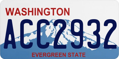 WA license plate ACC2932