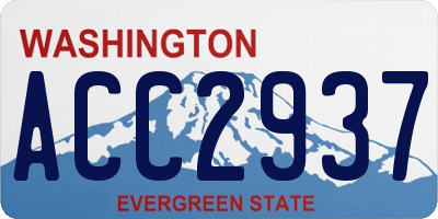 WA license plate ACC2937