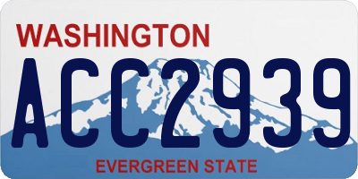 WA license plate ACC2939