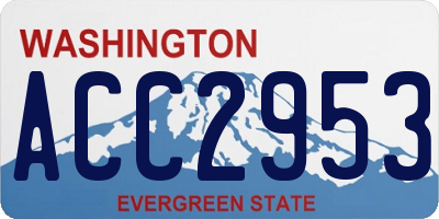 WA license plate ACC2953