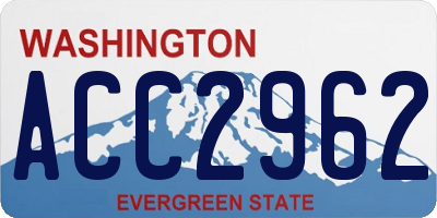 WA license plate ACC2962